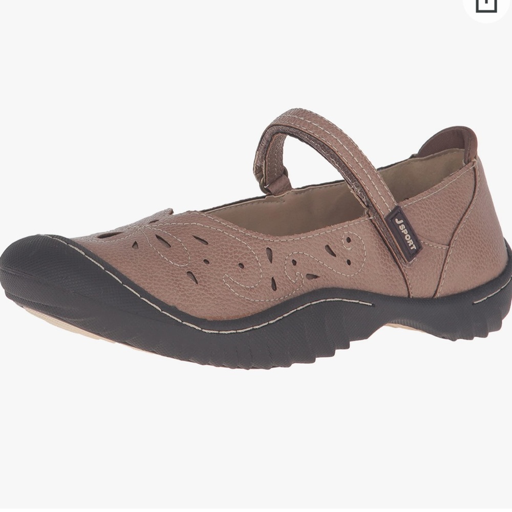 Jambu JSport Maple Espresso Cut Out Floral Mary Jane Flats
